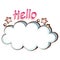 Cloud chat with hello. Can be used for name tags as well as stickers
