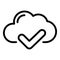 Cloud check icon, outline style