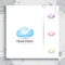 Cloud check vector logo design with modern color style, digital