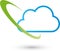 Cloud and circle, IT services and Internet logo