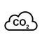 Cloud co2 thin line vector icon