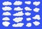 Cloud Collection in Blue Sky Background Vector Illustration