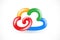 Cloud colorful technology symbol logo vector