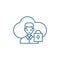 Cloud communications line icon concept. Cloud communications flat  vector symbol, sign, outline illustration.