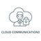 Cloud communications line icon, vector. Cloud communications outline sign, concept symbol, flat illustration
