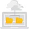 Cloud computer icon file database storage vector