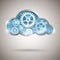 Cloud computing abstract illustration with gear wheels