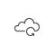 Cloud computing backup line icon