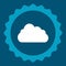 cloud computing badge on blue