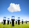 Cloud computing and business thinking concept