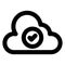 Cloud computing, cloud network, network protection, network security, umbrella,  Cloud computing  icon, bold outline, vector,