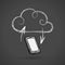 Cloud Computing Concept With Cellphone Vector Chalkboard Drawing