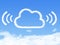 Cloud Computing Concept.Connection wifi cloud shape