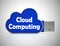 Cloud computing concept icon shows online data hosting - 3d illustration