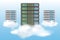 Cloud computing concept with servers