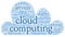 Cloud computing concept in word tag cloud