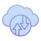 Cloud computing flat icon. Cloud hosting blue icons in trendy flat style. Data cloud concept gradient style design