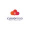 Cloud computing with fork food restaurant logo design