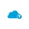 Cloud computing icon, filter icon