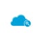 Cloud computing icon, magnifier plus icon