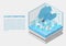 Cloud Computing isometric vector illustration. Abstract 3D infographic with mobile devices