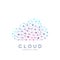 Cloud computing logo concept. Database storage services web technology banner. Creative idea concept design Cloud