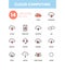 Cloud computing - modern line design icons set