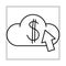 Cloud computing money click mobile marketing and e-commerce line style icon