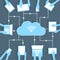 Cloud Computing Paper Cutout BYOD Devices Network