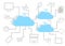 Cloud Computing Paper Cutout Icons BYOD Devices Network