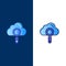 Cloud, Computing, Search, Find  Icons. Flat and Line Filled Icon Set Vector Blue Background