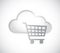 Cloud computing and shopping cart illustration