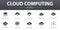 Cloud computing simple concept icons set