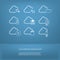 Cloud computing storage icons set