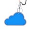 Cloud Computing Symbol in a Chrome Robotic Claw. 3d Rendering