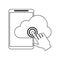 Cloud computing technology in black and white