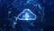 cloud computing technology database security concept Backup transfer. There is a large cloud icon prominently in the center of the