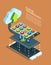 Cloud Computing Technology Isometric Poster