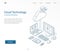 Cloud computing technology modern isometric line illustration. Database, online server, internet platform business