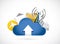Cloud computing upload concept illustration