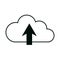 Cloud computing upload data storage isolated linear style icon