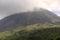 Cloud covered Arenal volcano national park in Costa Rica