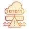 Cloud cyber attack flat icon. Ddos server hack orange icons in trendy flat style. Server attack gradient style design