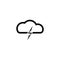 Cloud and dark lightning for graphic and web design. Vector sketch icon for infographic