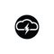 Cloud and dark lightning for graphic and web design. Vector sketch icon for infographic