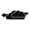 Cloud data ambiguity icon simple vector. Thinking choice