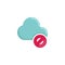 Cloud Data blocked flat icon