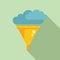 Cloud data filter icon flat vector. Upload information