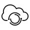 Cloud data remote access icon, outline style