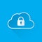 Cloud data security services concept. cloud icon with padlock. vector